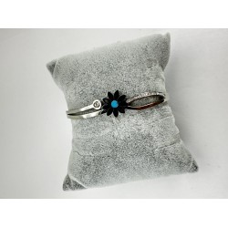 Gümüş Papatya Desenli Bileklik